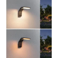 LED-ulkoseinävalaisin liiketunnistimella Paulmann Zenera, IP44, 2200-3000K, korroosionkestävä, antrasiitti