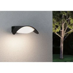 LED-ulkoseinävalaisin Paulmann Mesana, IP44, 24x16.5cm, 3000K, antrasiitti