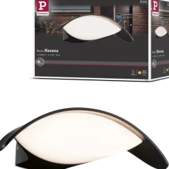 LED-ulkoseinävalaisin Paulmann Mesana, IP44, 24x16.5cm, 3000K, antrasiitti