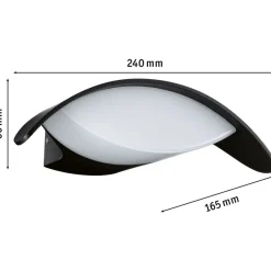 LED-ulkoseinävalaisin Paulmann Mesana, IP44, 24x16.5cm, 3000K, antrasiitti