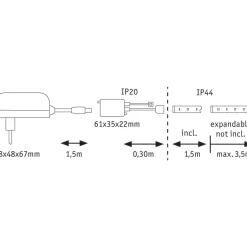 LED-valonauha Paulmann MaxLED 250, aloituspakkaus, IP44, 230lm/m RGBW+, 24VA, eri kokoja