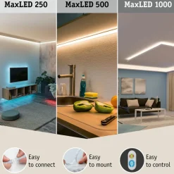 LED-valonauha Paulmann MaxLED 1000 Full-Line COB, 2.5m, 23.5W, 1200lm/m, 672LEDs/m, säädettävä värilämpötila