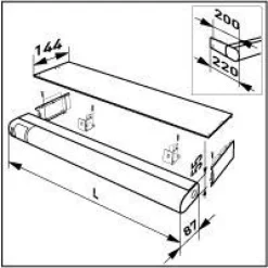 LED-yleisvalaisin Ensto Jono AVR66, IP44, 550mm, 7W/840, pistorasialla