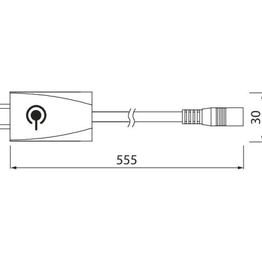 Liitosjohto kytkimellä Airam Linear LED -valaisimille, 500mm