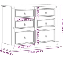 Lipasto Corona 112x48x91 cm täysi mänty (05677)