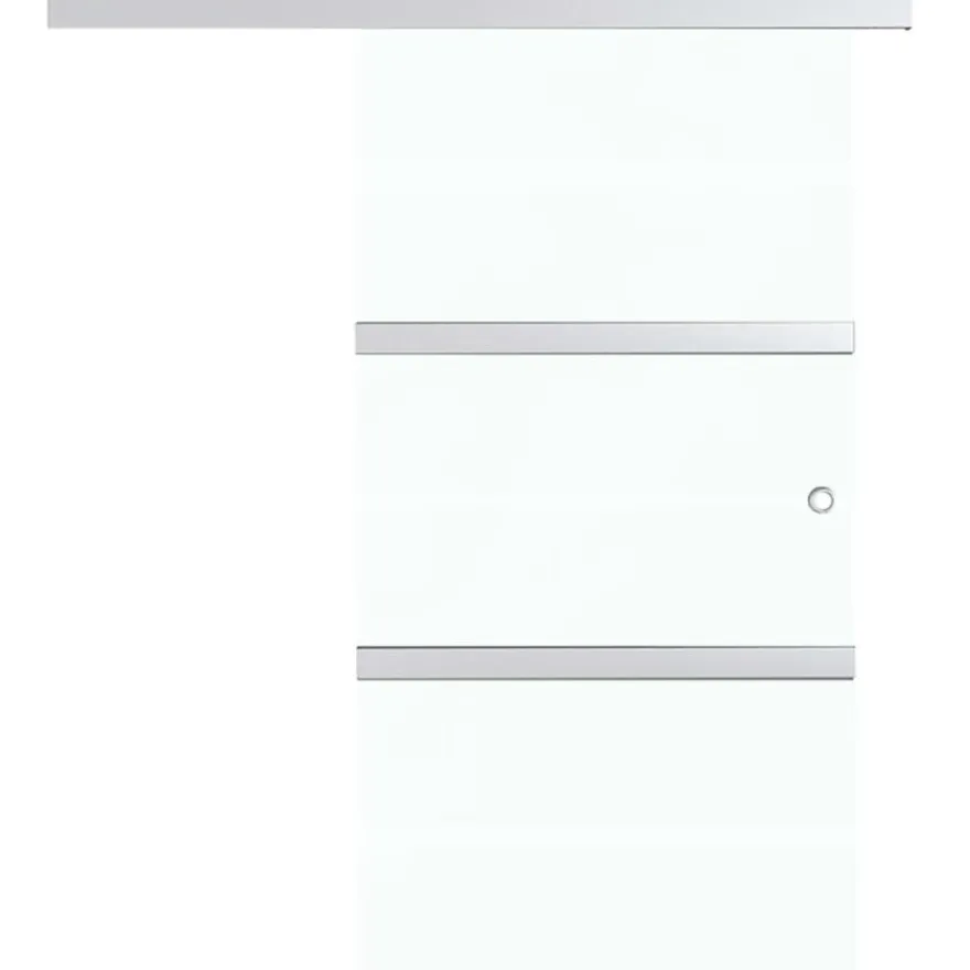 Liukuovi ESG-lasi ja alumiini 90x205 cm hopea, huurrelasi raidoilla