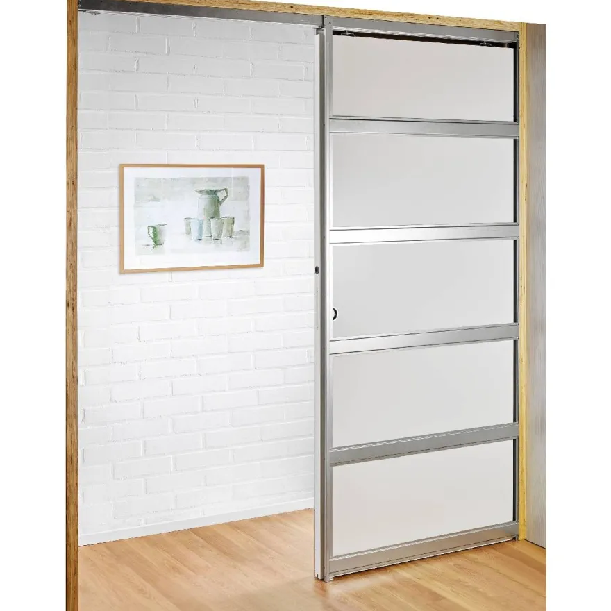 Liukuovi seinän sisään Stella Pocket Door M12, ristikko, 1225x2040mm, alumiini