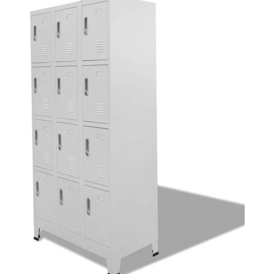 Lukkokaappi 12 lokerolla 90x45x180 cm