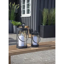 Lyhty House Nordic Bondi, 2kpl, musta teräs/lasi