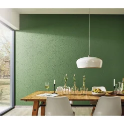 Maalattava tapetti Patent Decor Green 5723, 0,75x10,05m, peikonlehti, valkoinen