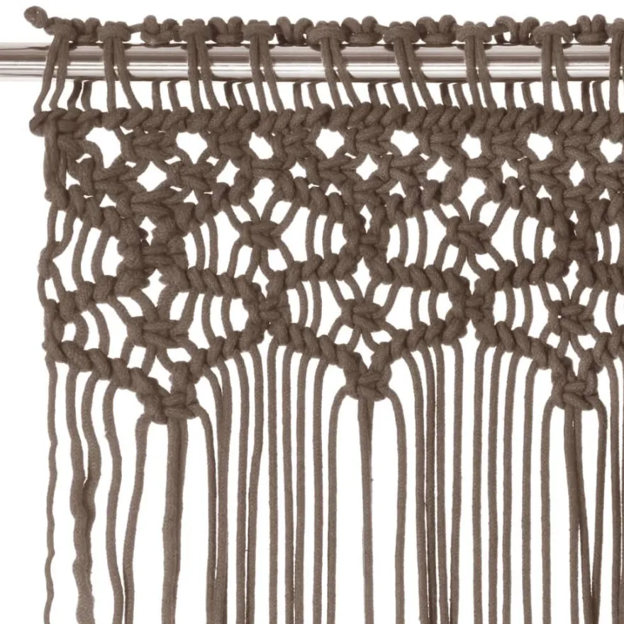 Macrame verho harmaanruskea puuvilla 140x240 cm
