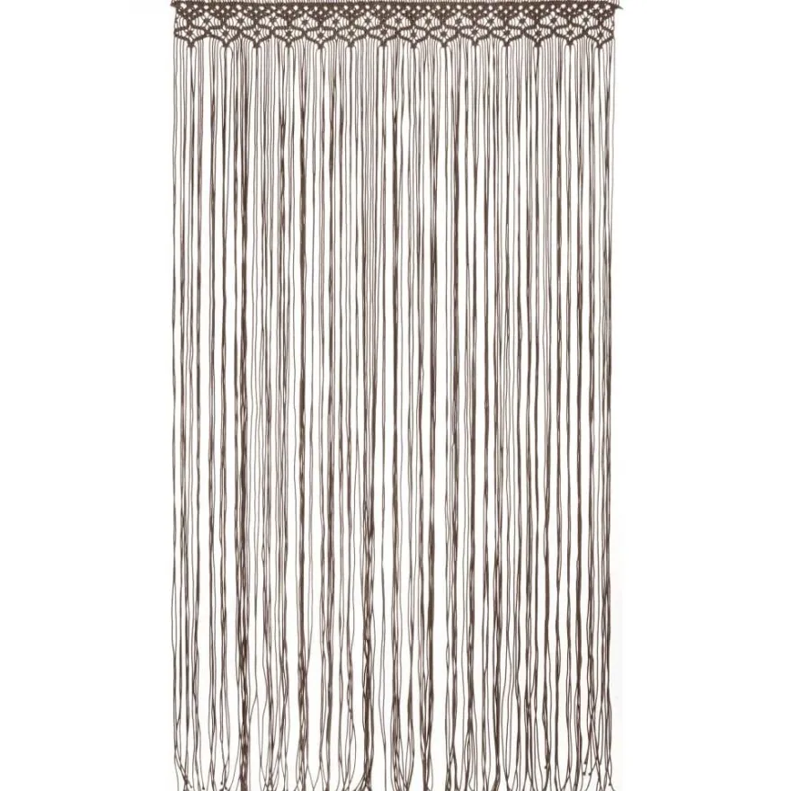 Macrame verho harmaanruskea puuvilla 140x240 cm