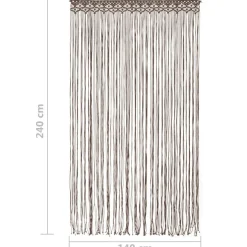 Macrame verho harmaanruskea puuvilla 140x240 cm