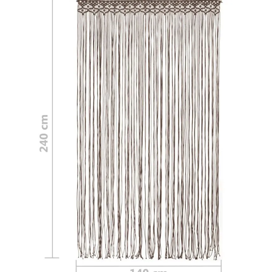 Macrame verho harmaanruskea puuvilla 140x240 cm