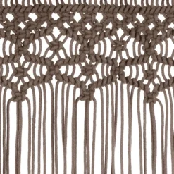 Macrame verho harmaanruskea puuvilla 140x240 cm
