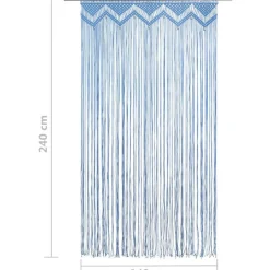 Macrame verho sininen 140x240cm puuvilla