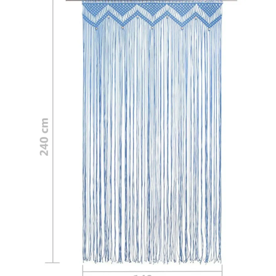 Macrame verho sininen 140x240cm puuvilla