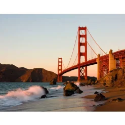 Maisematapetti Artgeist Golden Gate Bridge - sunset, eri kokoja