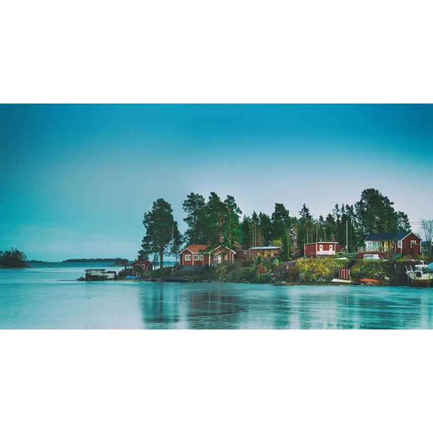 Maisematapetti Rebel Walls Cottage Island, non-woven, mittatilaus