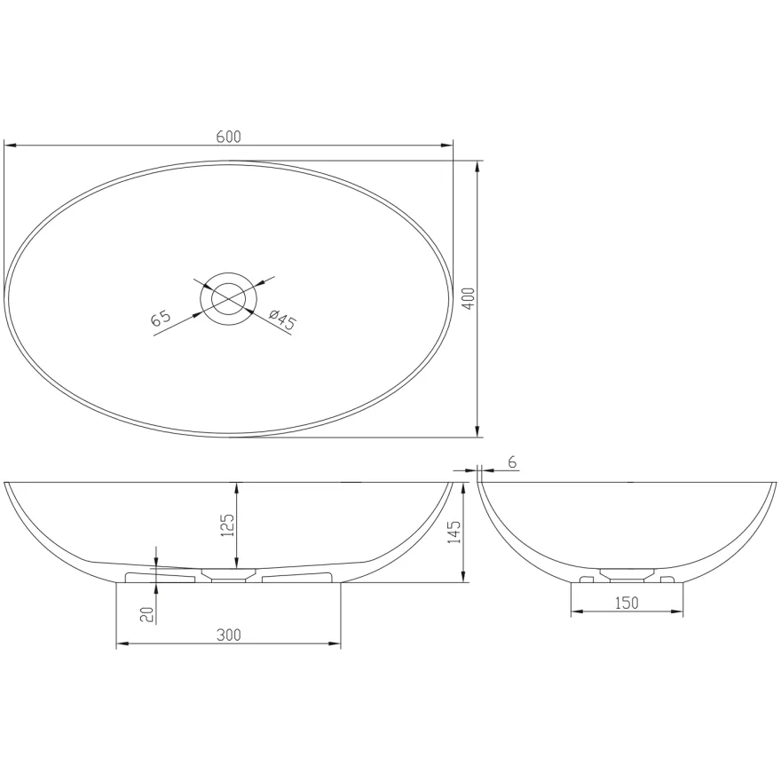 Malja-allas Interia Formigo, 600x400x145 mm, eri värejä