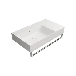 Malja-allas Interia Kube X 80x47cm, tasainen pohja, oikea, ei hanareikää, mattavalkoinen