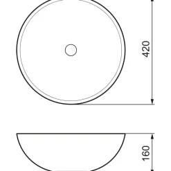 Malja-allas Mora Lava I, Ø420 mm, valkoinen