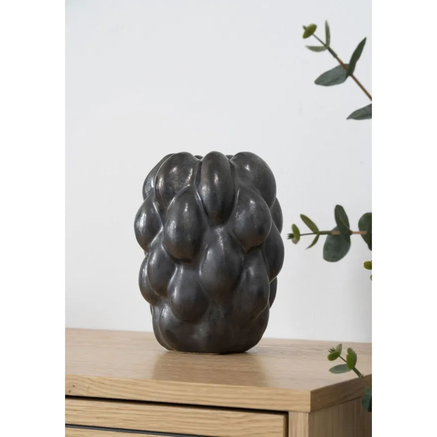 Maljakko House Nordic Vase, 14x15x19cm, keramiikka, musta