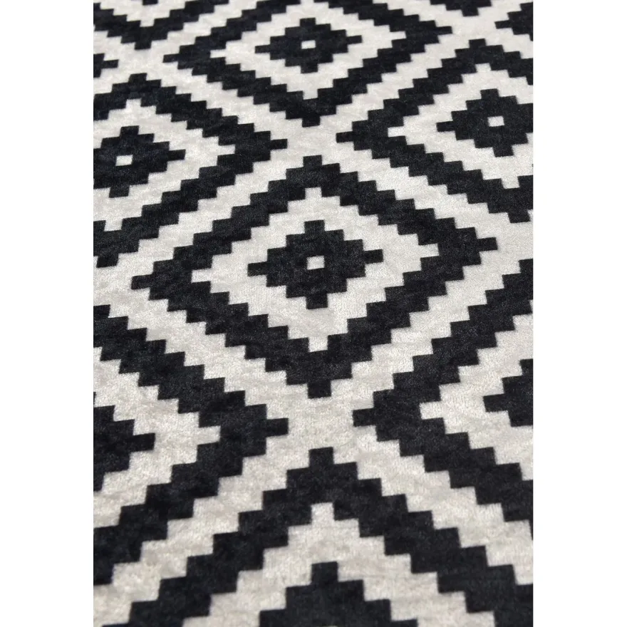 Matto Linento Black White, mustavalkoinen, eri kokoja