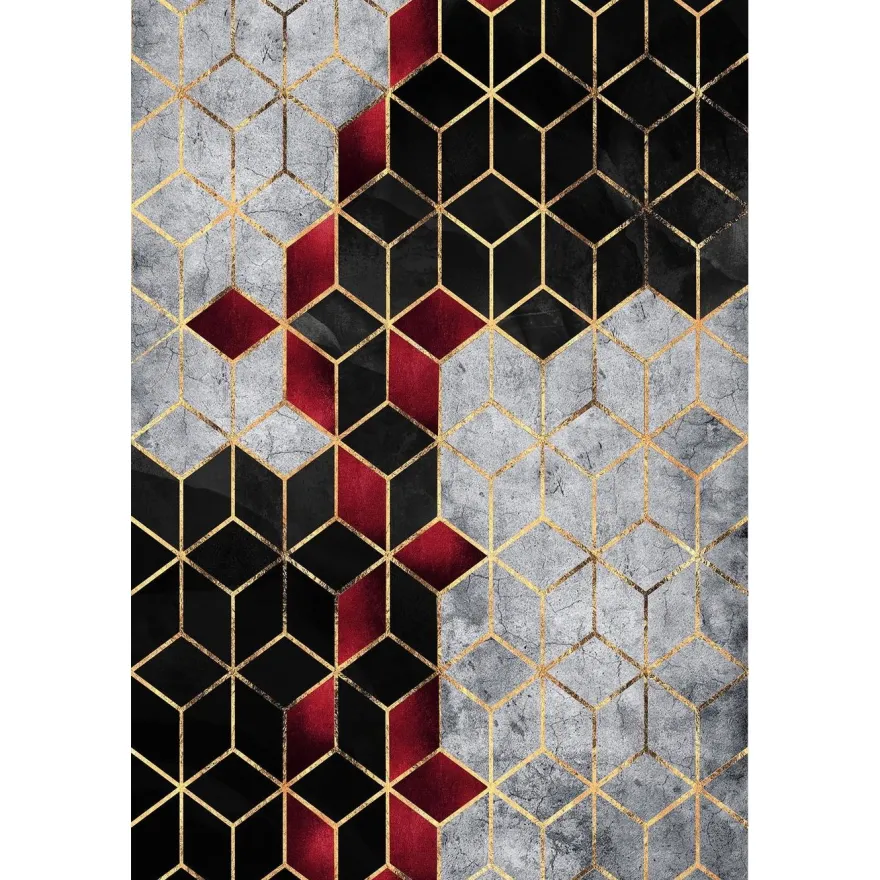 Matto Linento HMNT776, 60x100cm, harmaa/musta