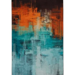 Matto Linento King, 160x230cm, sininen/oranssi