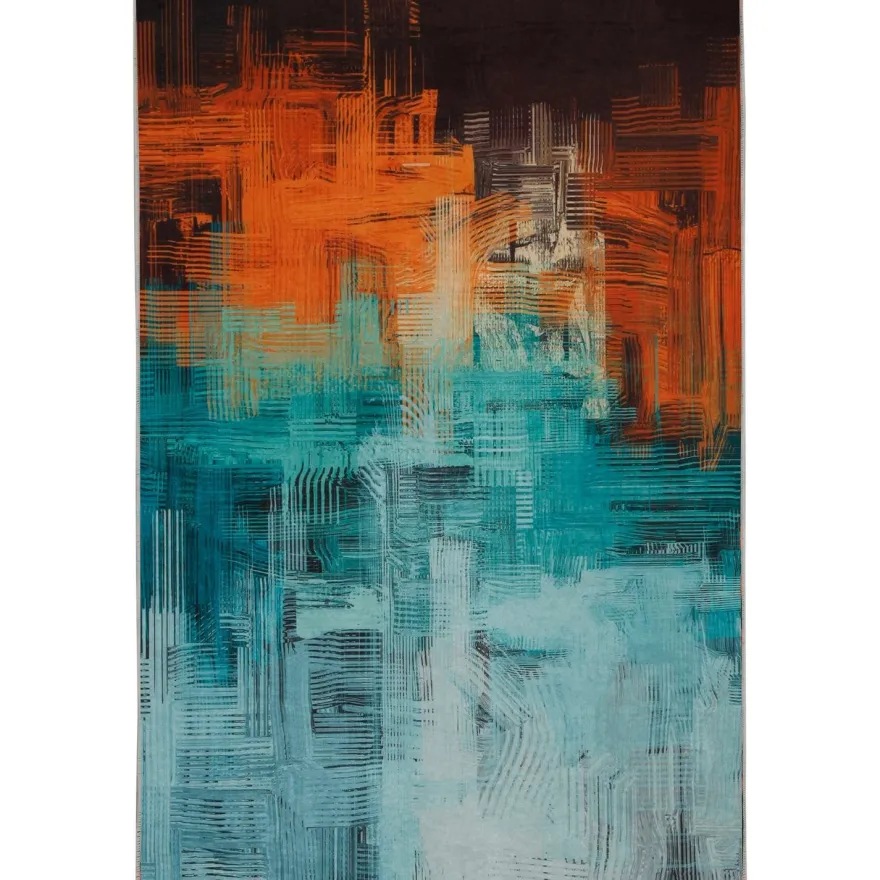 Matto Linento King, 160x230cm, sininen/oranssi
