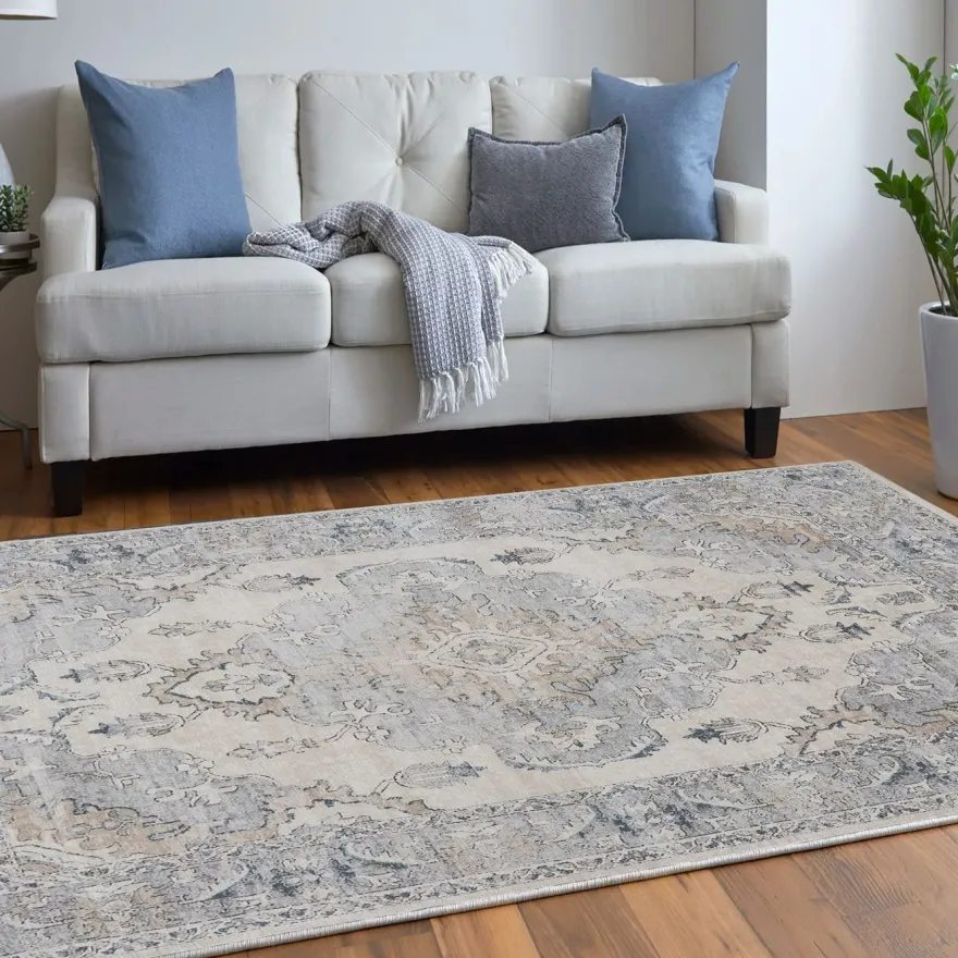 Matto Linento Woopamuk179, 160x230cm, beige/sininen