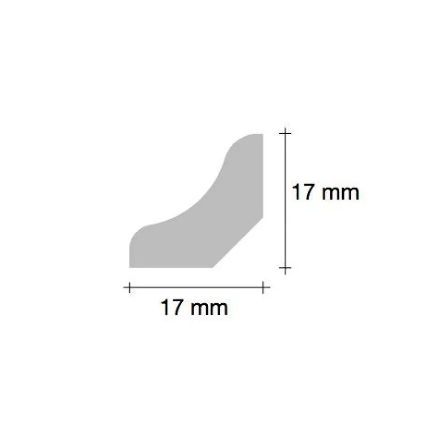Mattolista 17x17x2400mm, MDF, valkoinen, laminaatille ja parketille