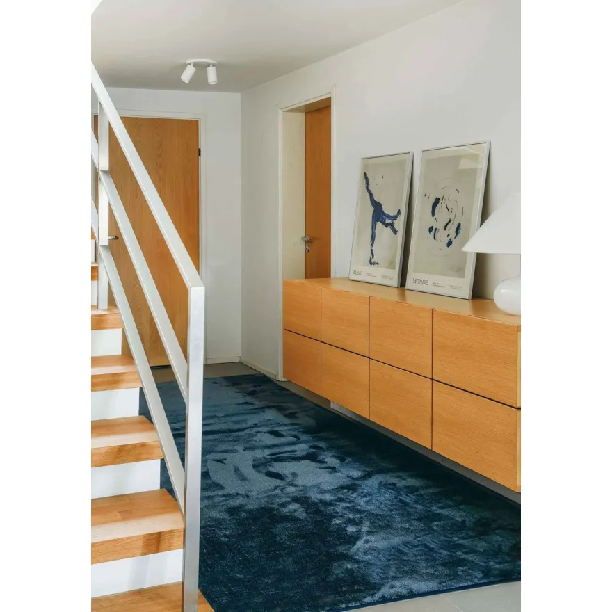 Matto VM Carpet Sametti, mittatilaus, pyöreä, sininen