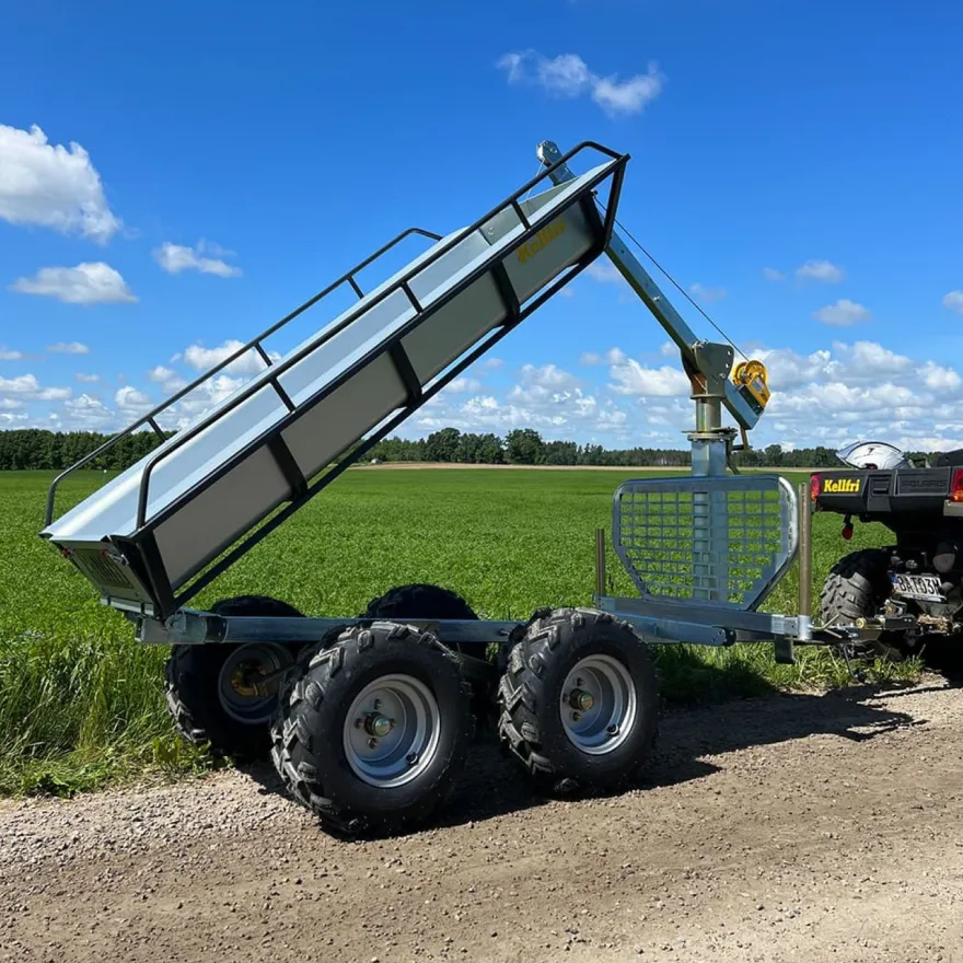 Metsäkärry ATV Kellfri, nostimella ja lavalla