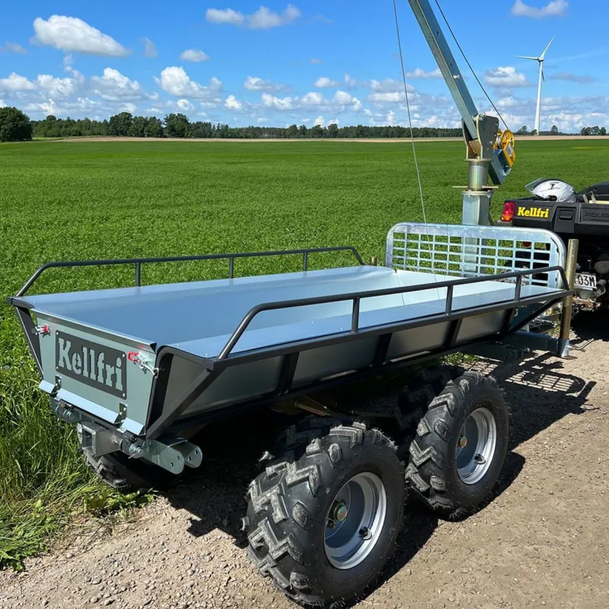 Metsäkärry ATV Kellfri, nostimella ja lavalla