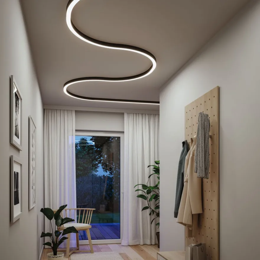 Modulaarinen LED-profiilivalaisin Paulmann Linion Light Channel Zigbee kaareva 24V 2x6.5W 3000K