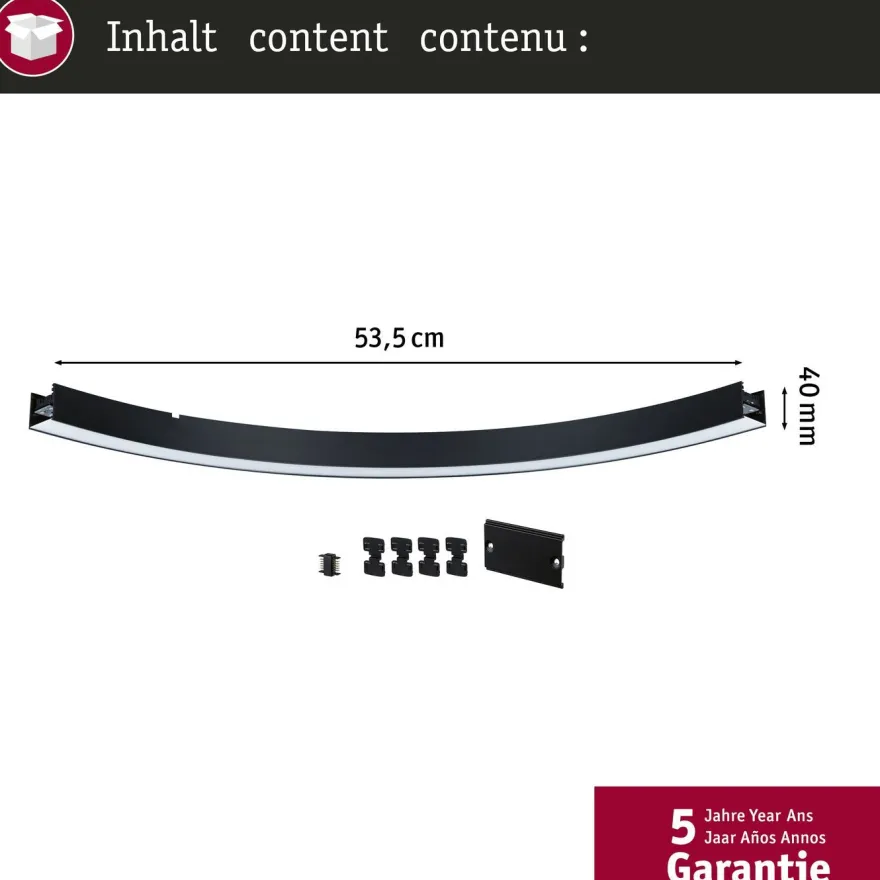 Modulaarinen LED-profiilivalaisin Paulmann Linion Light Channel Zigbee kaareva 24V 2x6.5W 3000K