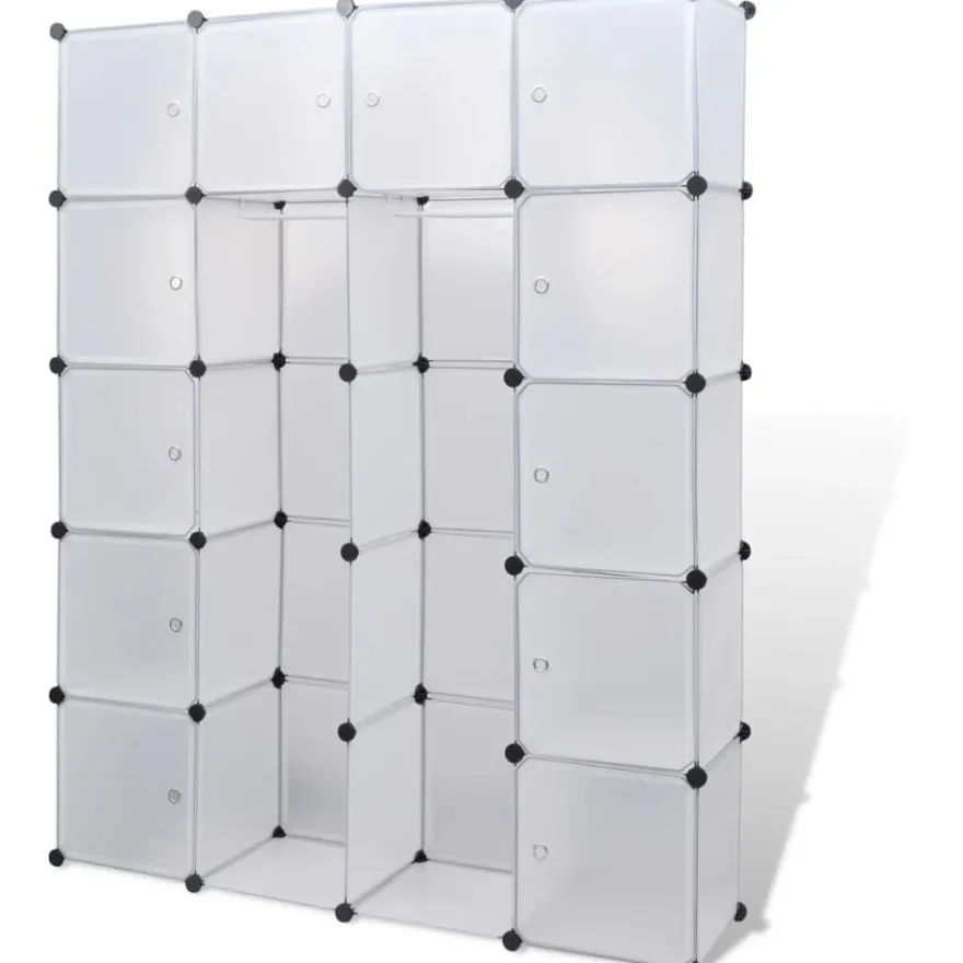 Moduulikaappi 14 lokeroa 37 x 146 x 180,5 cm valkoinen