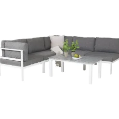 Moduulisohvaryhmä Venture Home Copacabana, 4-5 -istuttava + Parma-sohvapöytä, harmaa/valkoinen