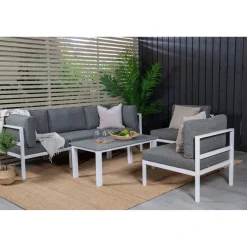 Moduulisohvaryhmä Venture Home Copacabana, 4-5 -istuttava + Parma-sohvapöytä, harmaa/valkoinen