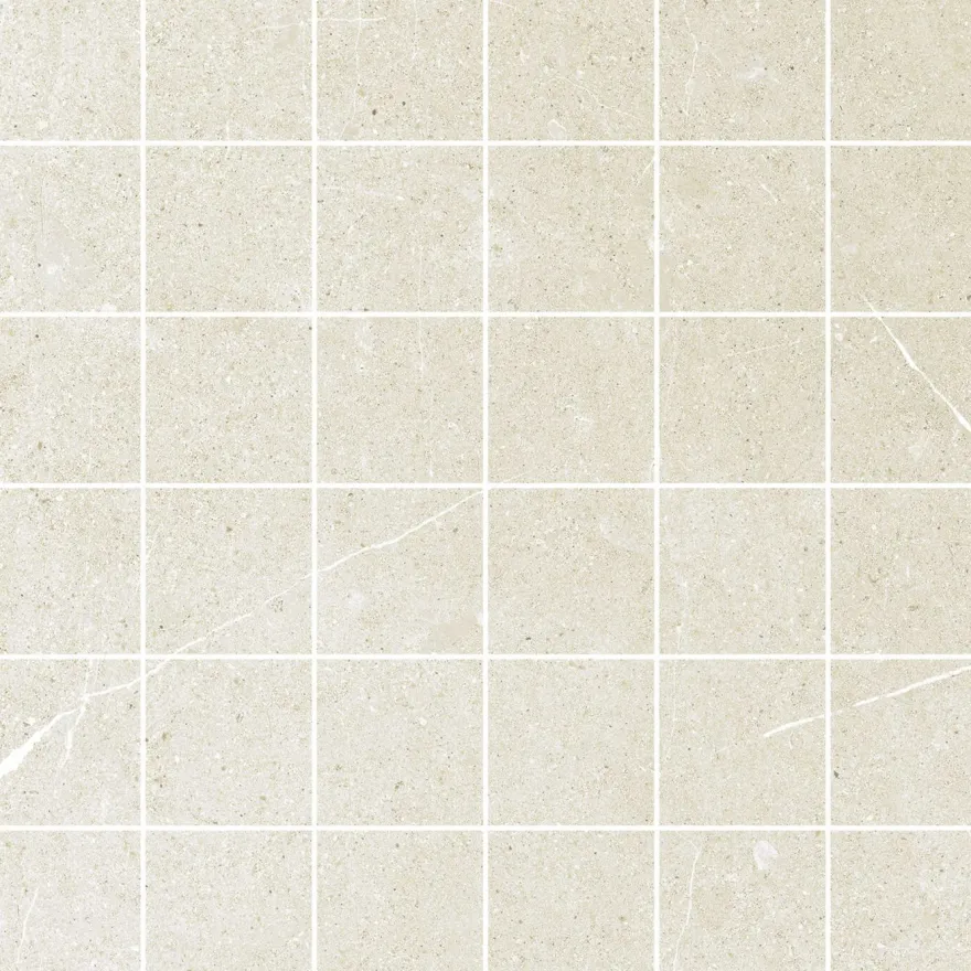 Mosaiikkilaatta Pukkila Ease Extrawhite, matta, sileä, 5x5cm