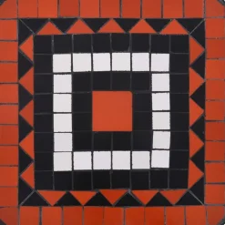 Mosaiikkisivupöytä terrakotta ja valkoinen keramiikka