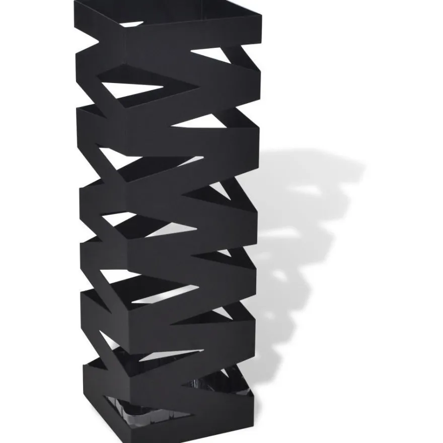 Musta neliö sateenvarjoteline teräs 48,5 cm