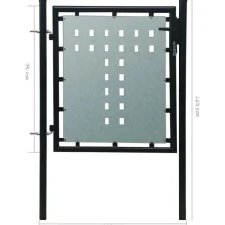Musta yksiovinen aitaportti, 100x125cm