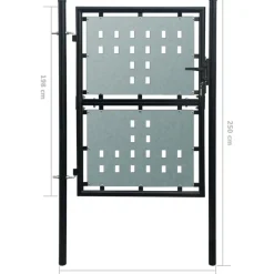 Musta yksiovinen aitaportti, 100x250cm