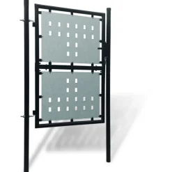 Musta yksiovinen aitaportti, 100x250cm