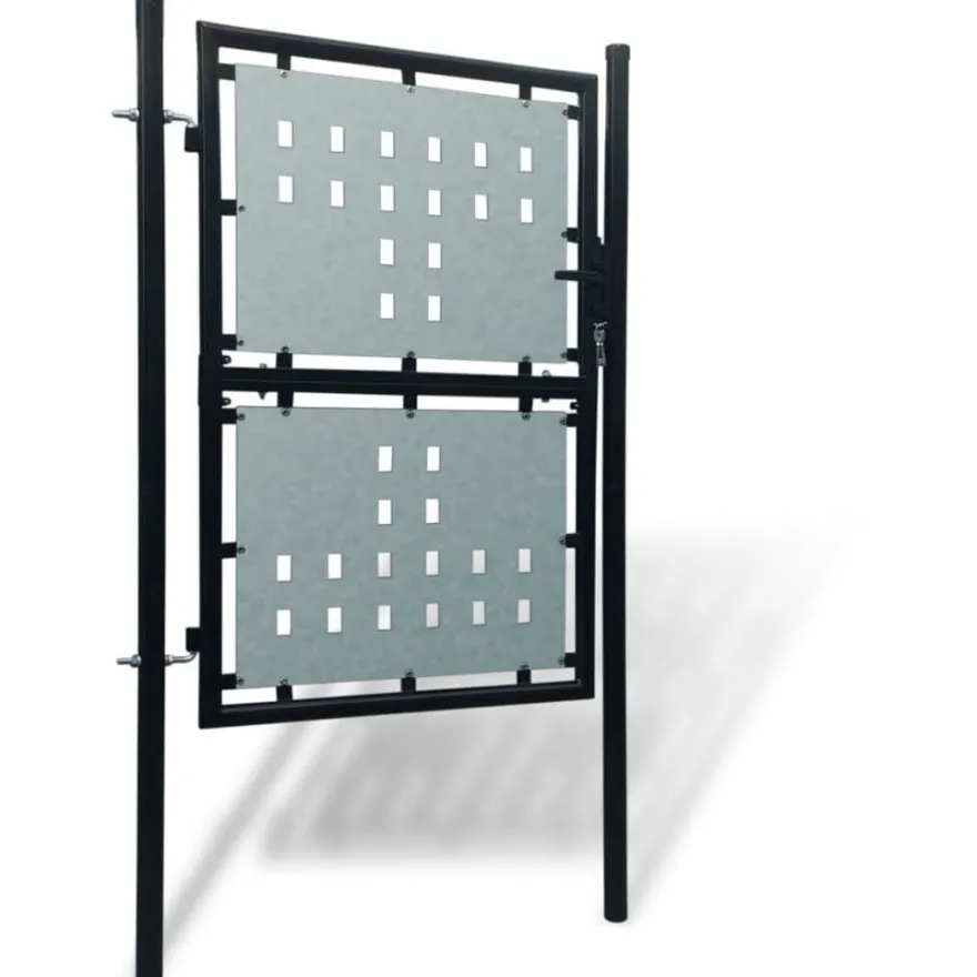 Musta yksiovinen aitaportti, 100x250cm