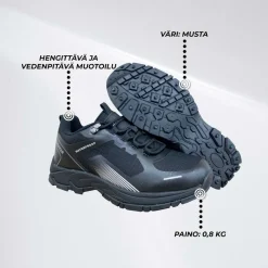 Nastajuoksukengät Trekker One, musta, eri kokoja