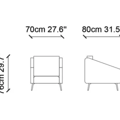 Nojatuoli Linento Furniture Jade, sininen